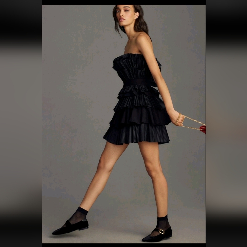 Acler Elsher black Strapless Mini Dress Size Size 8 US NWT